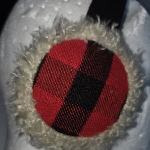 From the Makers of UGG EARMUFFS, FAUX FUR & Polyester Exterior, Red Plaid.